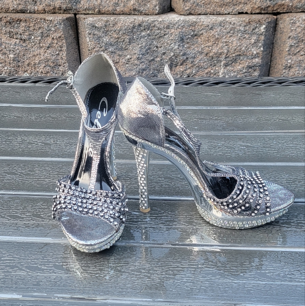 Rhinestone 4inch  High Heels. Size 9. Gently worn Brand Celeste